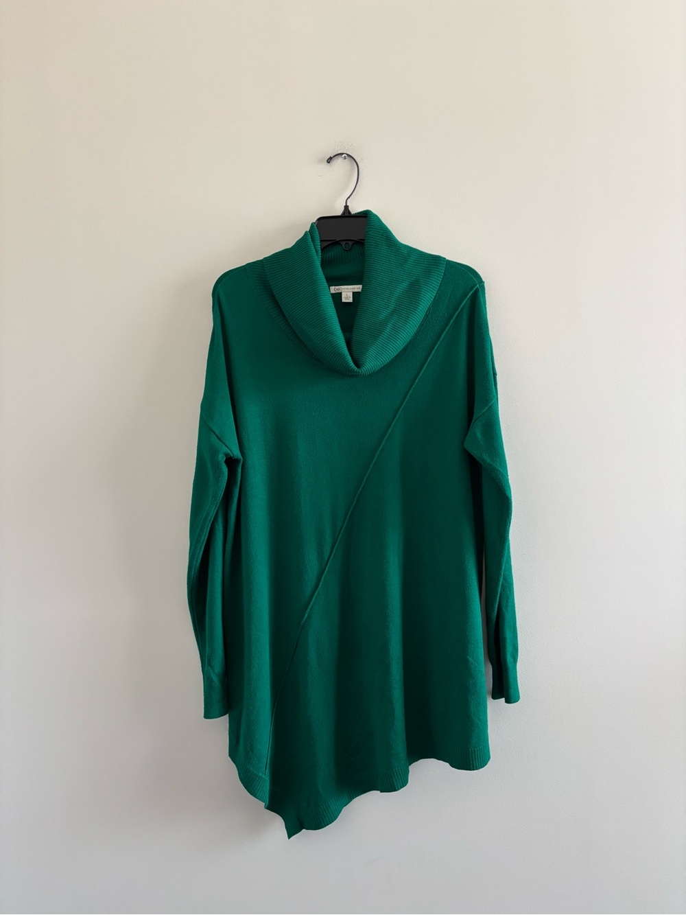 CATO Sweater Turtleneck Cowl Neck Tunic Green Womens L Oversized Lagenlook Artsy